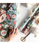 Bespoke Letter Press Bespoke Double Sided Gift Wrap - Christmas Ornaments / Floral Fields