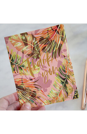 Bespoke Letter Press Bespoke Letterpress Greeting Card - Thank you (Jungle)