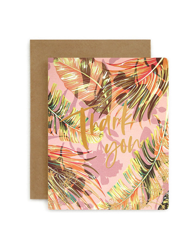 Bespoke Letter Press Bespoke Letterpress Greeting Card - Thank you (Jungle)