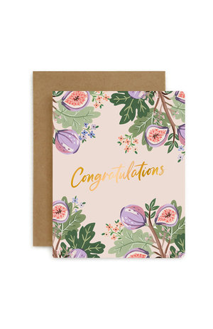 Bespoke Letter Press Bespoke Letterpress Greeting Card - Congratulations (Fig)