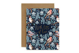 Bespoke Letter Press Bespoke Letterpress Greeting Card - With lots of love Finches