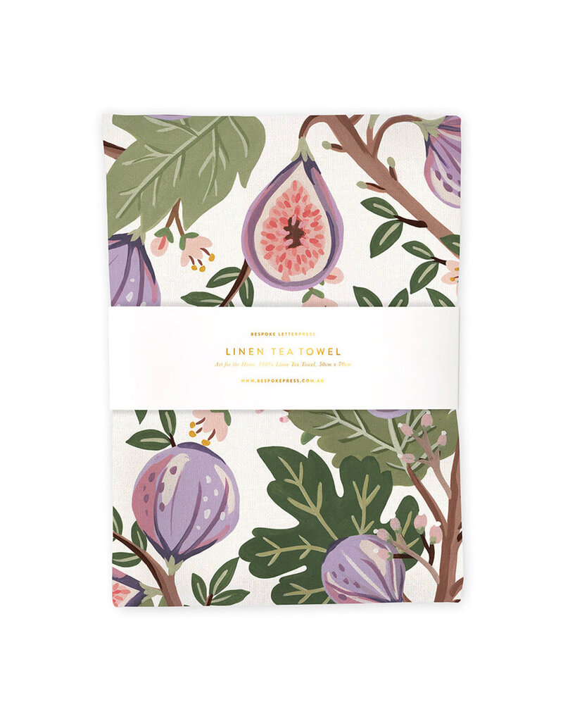 Bespoke Letter Press Bespoke Linen Tea Towel - Figs