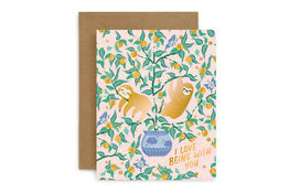 Bespoke Letter Press Bespoke Letterpress Greeting Card - I Love Being With You (Sloth)