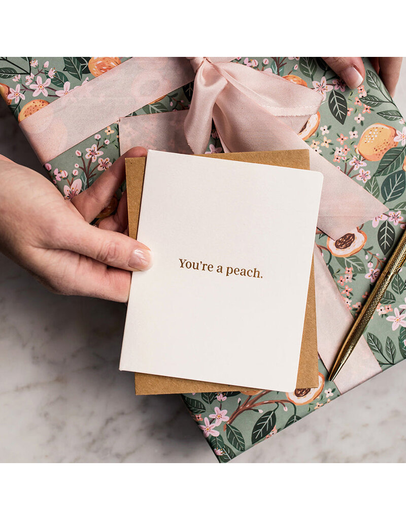 Bespoke Letter Press Bespoke Letterpress Greeting Card - You're a Peach