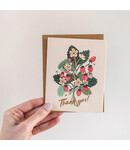 Bespoke Letter Press Bespoke Letterpress Greeting Card - Thank You (Strawberries)