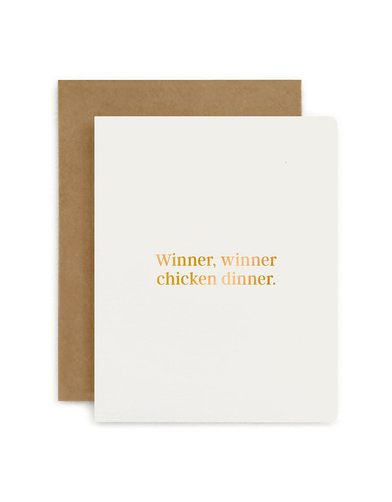 Bespoke Letter Press Bespoke Letterpress Greeting Card - Winner Winner Chicken Dinner
