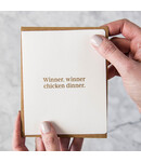 Bespoke Letter Press Bespoke Letterpress Greeting Card - Winner Winner Chicken Dinner