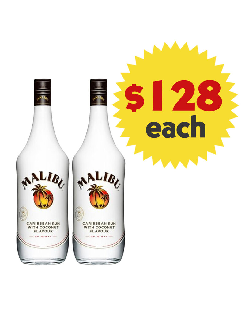 Malibu Malibu Original Coconut Rum x 2 Bottles Value Pack