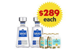 1800 Reserva 1800 Reserva Tequila Silver 750ml x 2 Bottles Value Pack with Strangelove Salted Grapefruit Mixer (8 Pack)