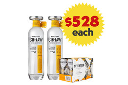 Ginraw GinRaw Gastronomic Gin 700ml x 2 Bottles Value Pack with Seventeen Tonic Water (6 Pack)