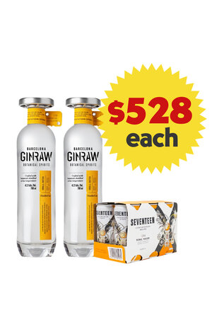Ginraw GinRaw Gastronomic Gin 700ml x 2 Bottles Value Pack with Seventeen Tonic Water (6 Pack)
