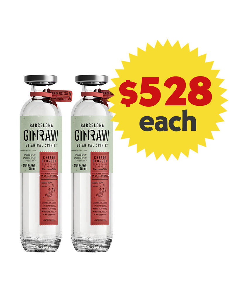 Ginraw GinRaw Cherry Blossom Gin 700ml x 2 Bottles Value Pack