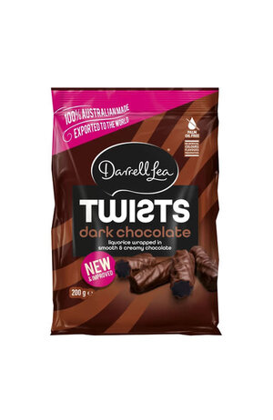 Darrell Lea Darrell Lea Twists Dark Chocolate Liquorice 200g
