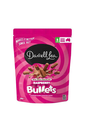 Darrell Lea Darrell Lea Bullets Milk Chocolate Raspberry Liquorice 204g
