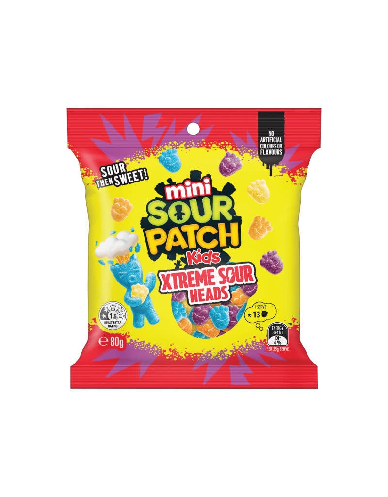 Sour Patch Kids Sour Patch Kids Mini Xtreme Sour Heads 80g
