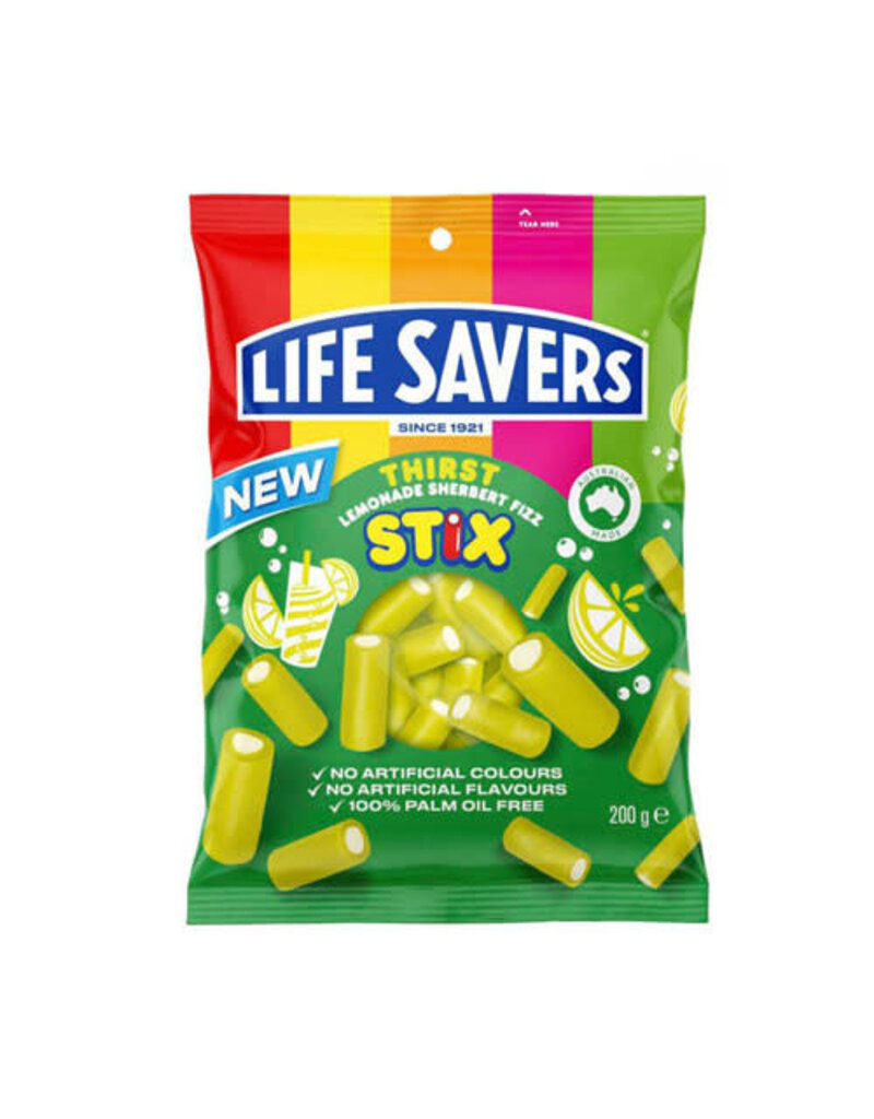 Life Savers Life Savers Thirst Lemonade Sherbert Fizz Stix 200g