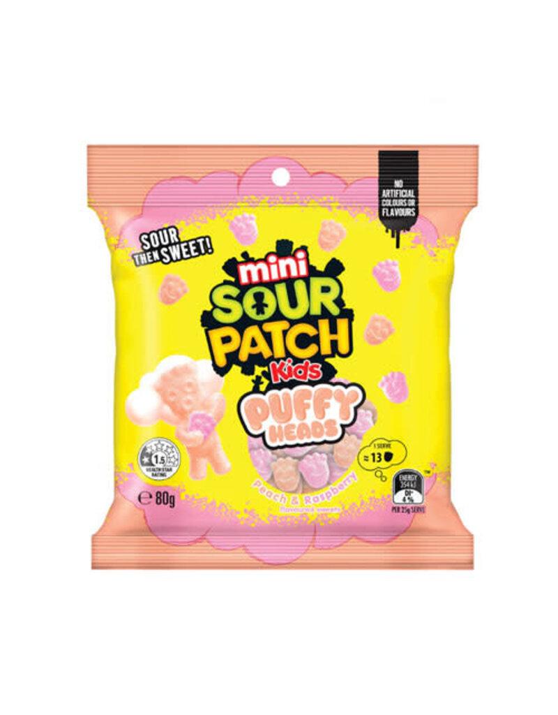 Sour Patch Kids Sour Patch Kids Mini Puffy Heads Peach & Raspberry 80g