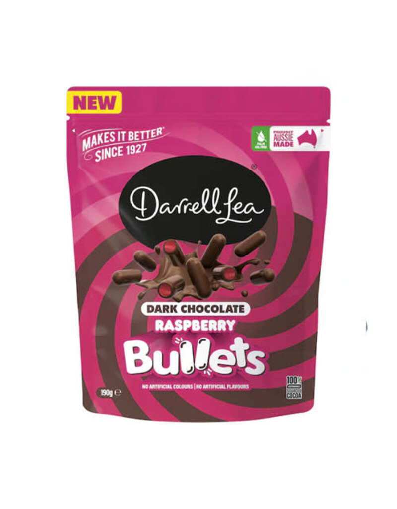 Darrell Lea Darrell Lea Dark Chocolate Raspberry Bullets 190g