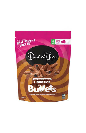 Darrell Lea Darrell Lea  Milk Chocolate Liquorice Bullets 204g