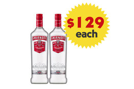 Smirnoff Smirnoff Red Vodka 1000ml x 2 Bottles Value Pack