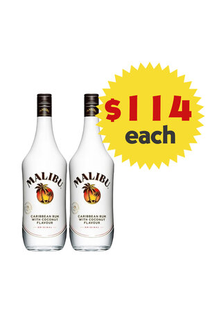 Malibu Malibu Original Coconut Rum 750ml x 2 Bottles Value Pack