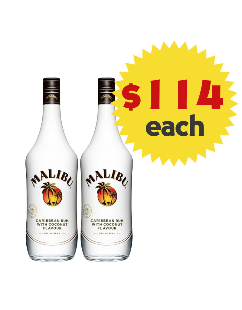 Malibu Malibu Original Coconut Rum 750ml x 2 Bottles Value Pack