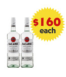 Bacardi Bacardi Carta Blanca Rum 1000ml x 2 Bottles Value Pack