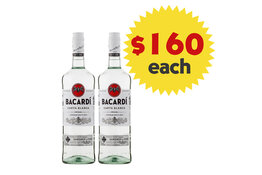 Bacardi Bacardi Carta Blanca Rum 1000ml x 2 Bottles Value Pack