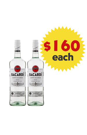 Bacardi Bacardi Carta Blanca Rum 1000ml x 2 Bottles Value Pack
