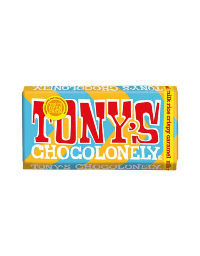 Tonys Chocolonely Tony's Chocolonely Milk Chocolate Rice Crispy Caramel 180g