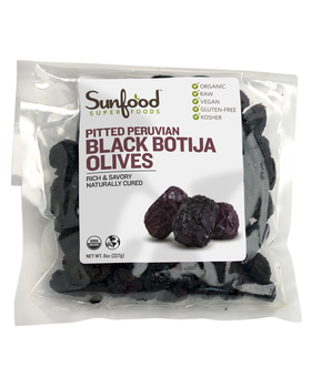 Sunfood Botija Olives, Dried, Pitted 8 oz.