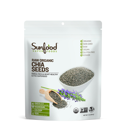 Sunfood Chia Seeds, 1lb, Raw, Organic