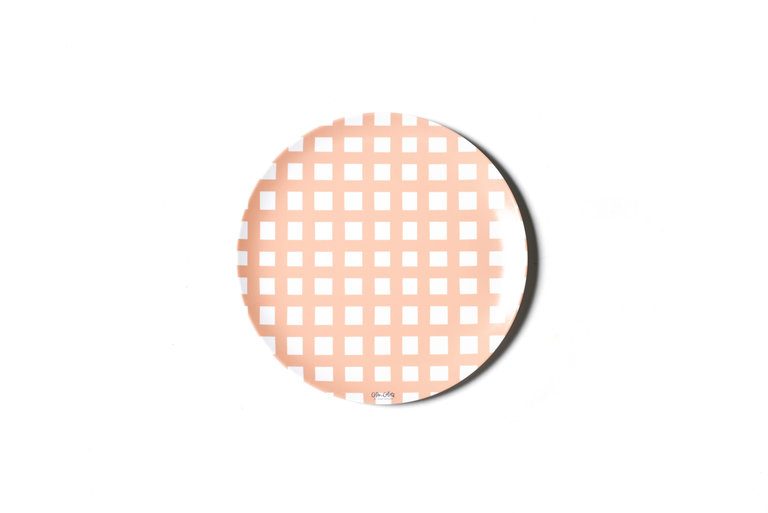 Coton Colors Gingham 10" Melamine Dinner Plate Pink