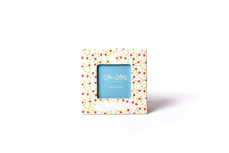 Coton Colors Small Dot Birthday 7 Square Frame Blue