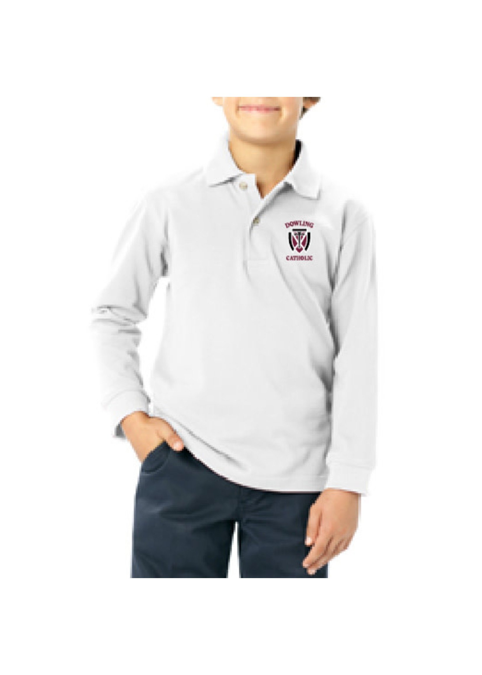Blue Generation Youth Long Sleeve Cotton Polo - ONLINE