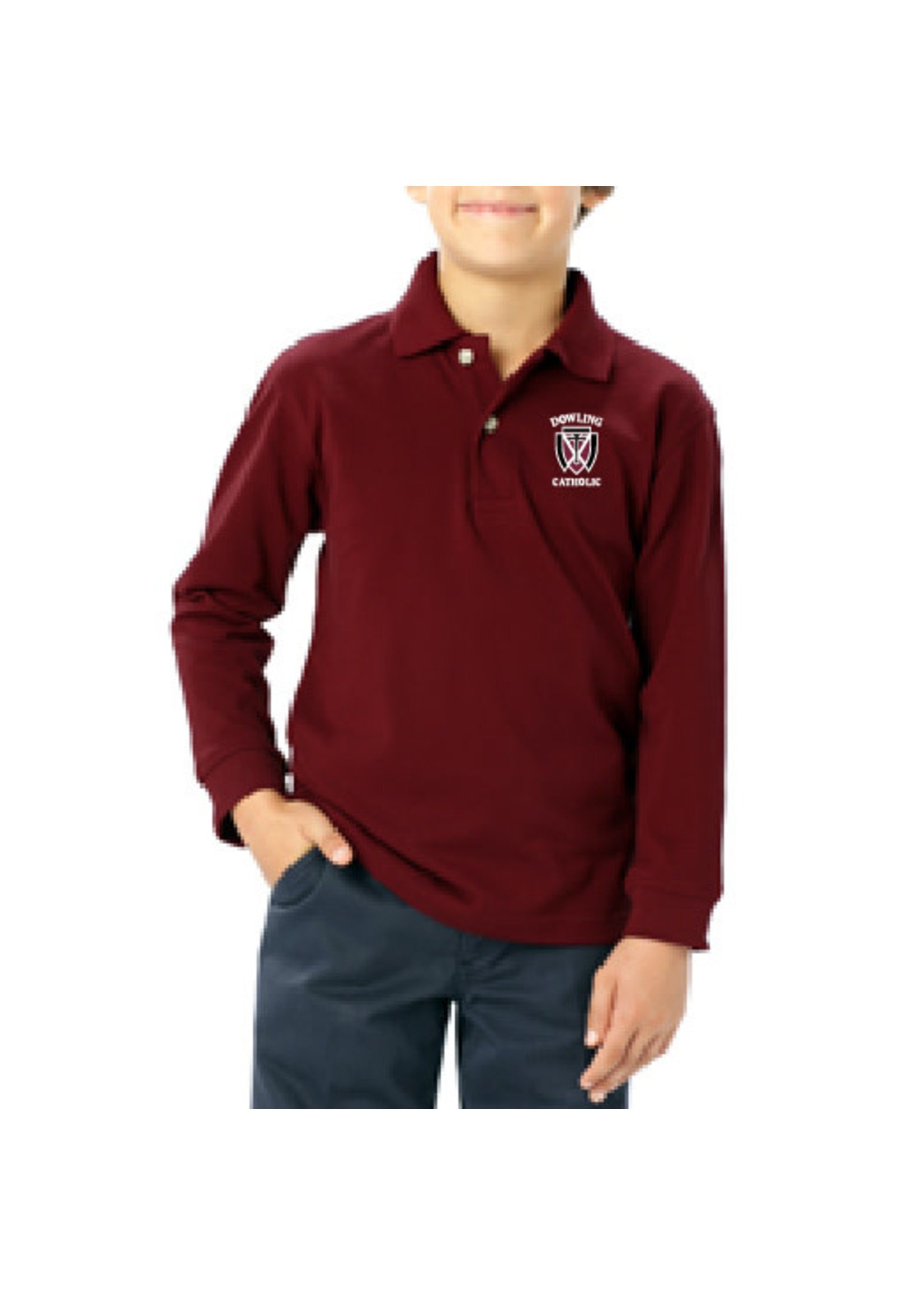 Blue Generation Youth Long Sleeve Cotton Polo - ONLINE