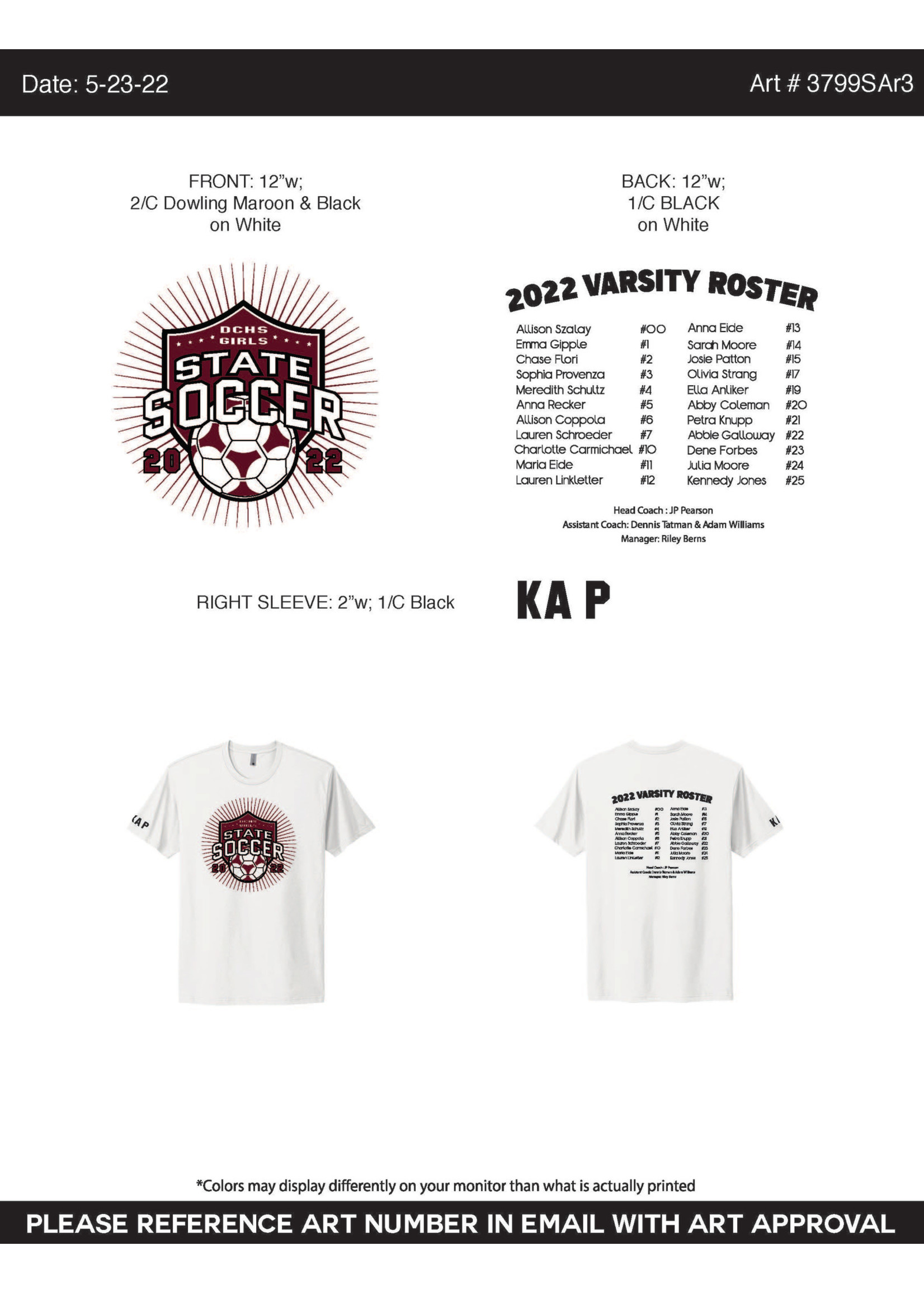 Level Apparel 2022 Girls State Soccer 
