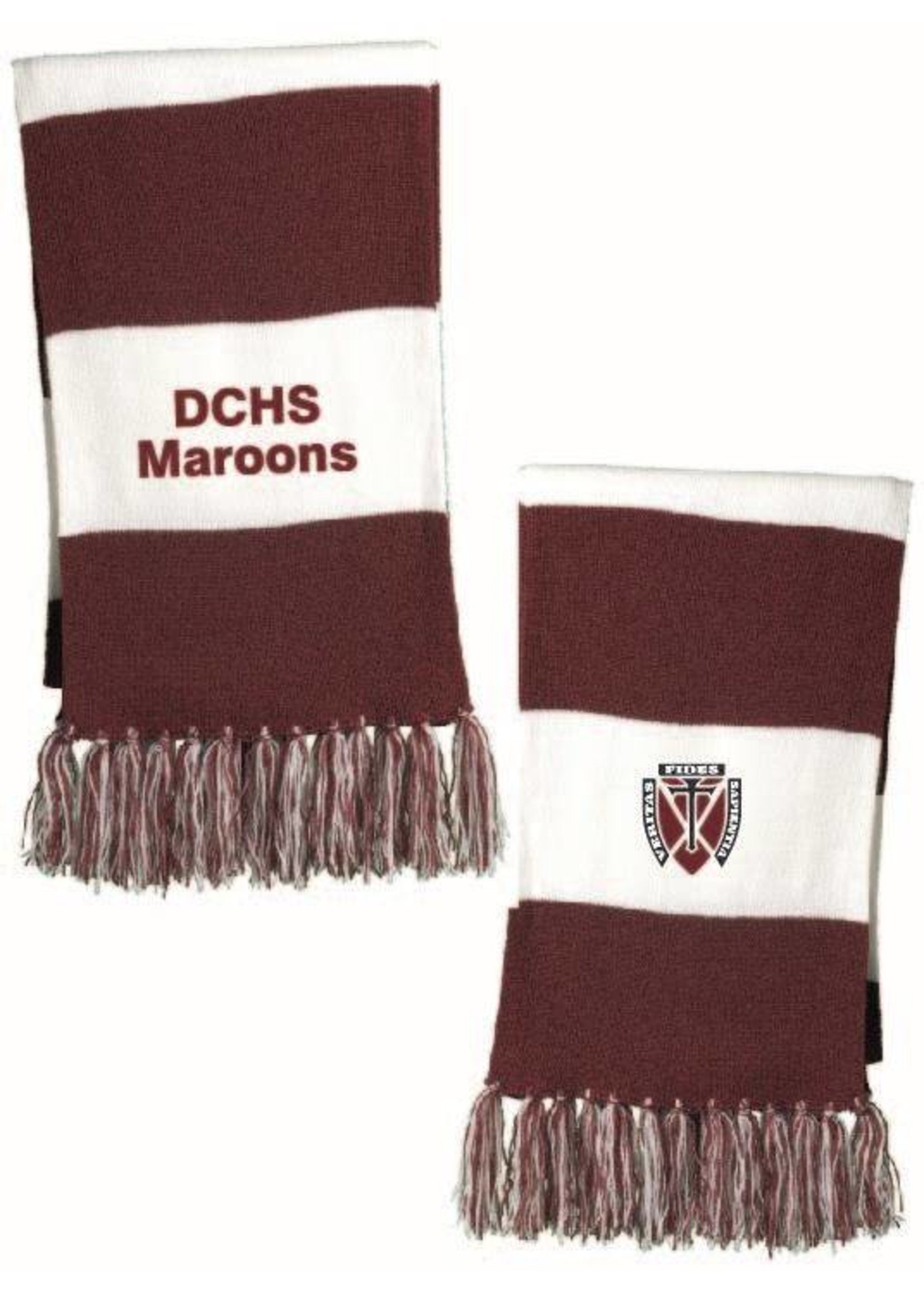 MAROON AND WHITE SCARF 