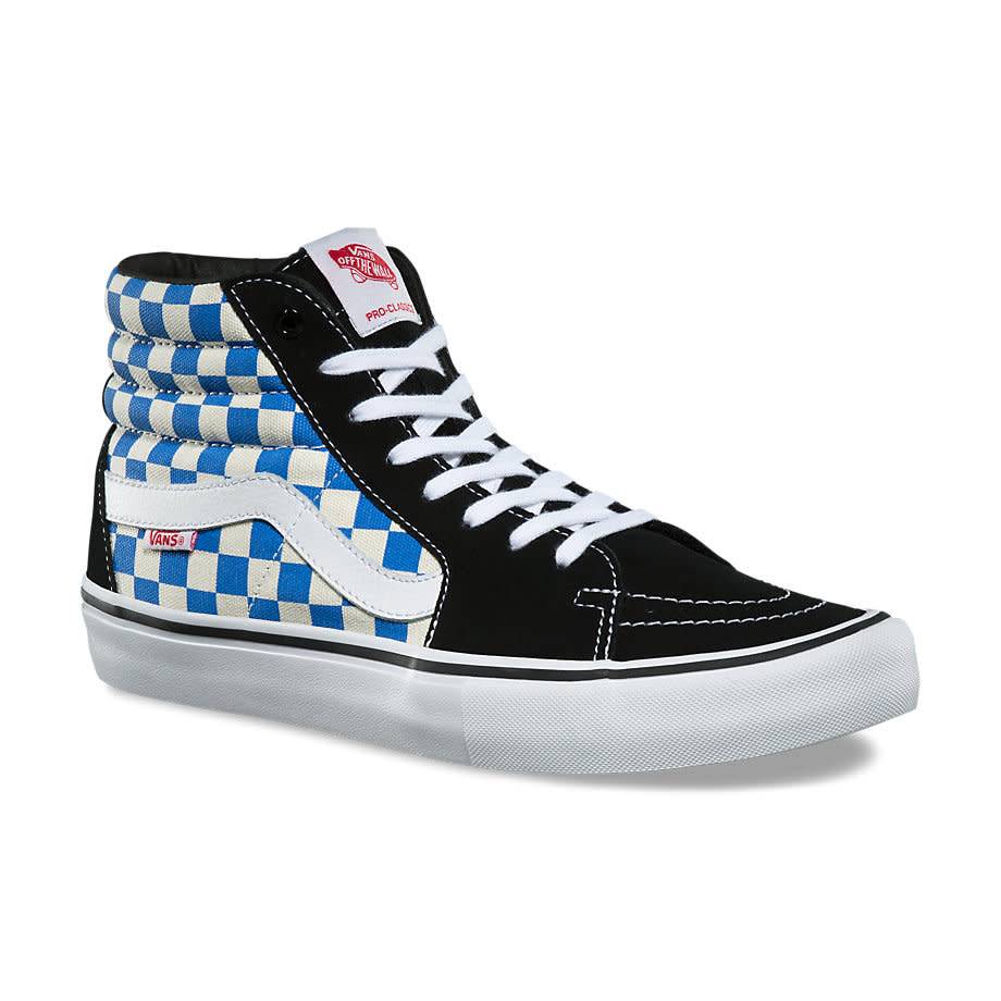 VANS SK8-HI PRO CHECKERBOARD BLACK / VICTORIA BLUE VANS SK8-HI PRO CHECKERBOARD BLACK / VICTORIA BLUE