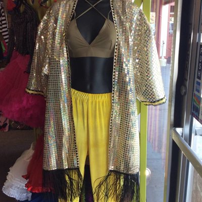Get Crooked Sequin Kimono, Pale Holo Gold O/S