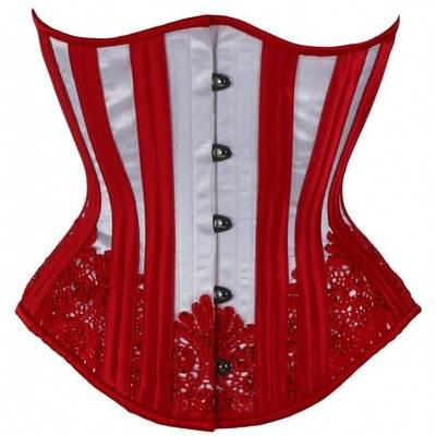 Timeless Trends White with Red Sparkle Corset