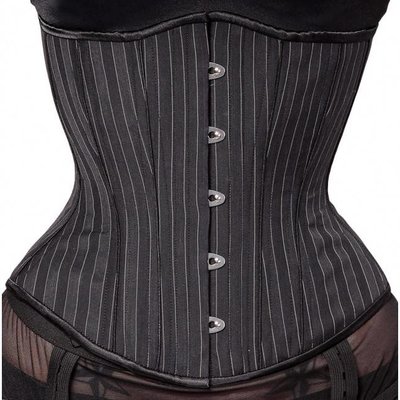 Timeless Trends Charcoal Pinstripe Hourglass Corset
