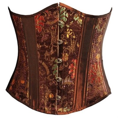 Brown Chinese Brocade Underbust - 20