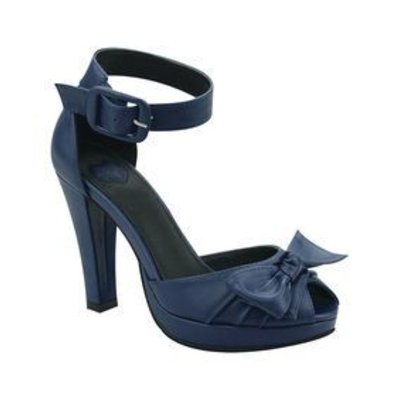 TUK Navy Peep Toe Ankle Strap