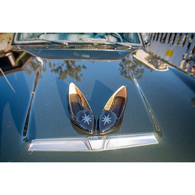 TUK Lux DeVille Star Black Patent Flat