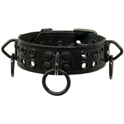 Kookie Leather Eyelets & Ring Collar
