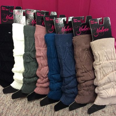Yelete Ladies' Diamond Knit Leg Warmers