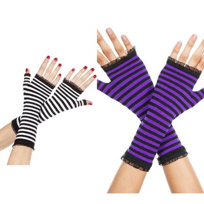 Opaque Stripes Warmer w/Lace