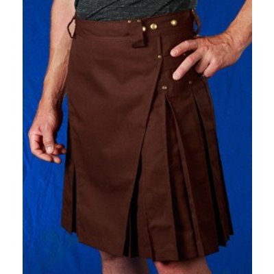 StumpTown Kilts Brown Kilt w/ Antique Brass