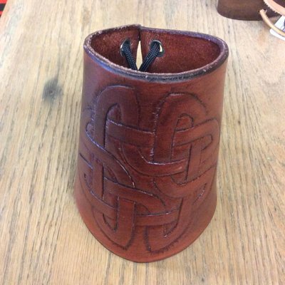 Quarternary Brown Leather Cuff